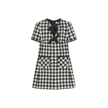 Valentino Geometric Patterned Short Sleeved Dress