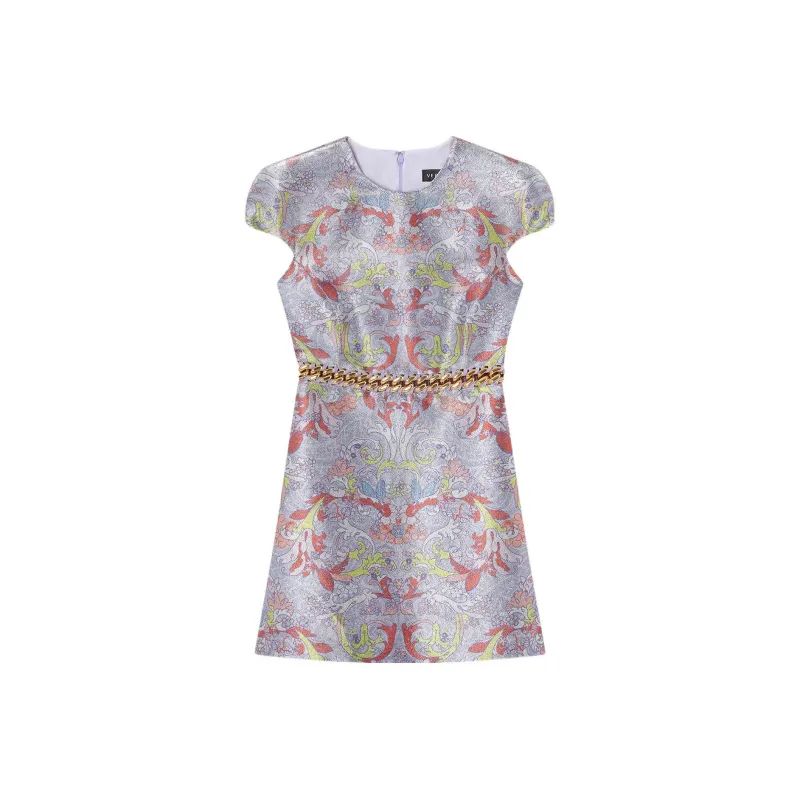 VERSACE SS22 Short Sleeved Dress Women's Light Purple-0