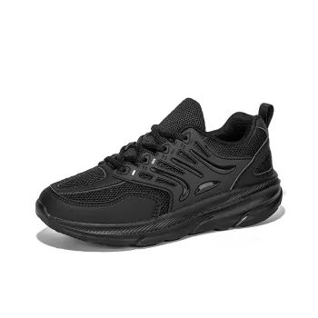 SUPEREDGE Anti Slip Wear Resistant Low Top Chunky Sneakers Unisex Black