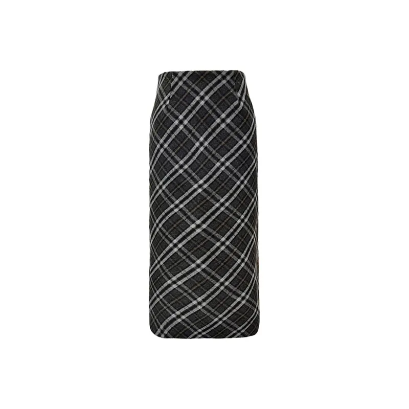 MKBY Knit Long Skirts Women's Plaid-0