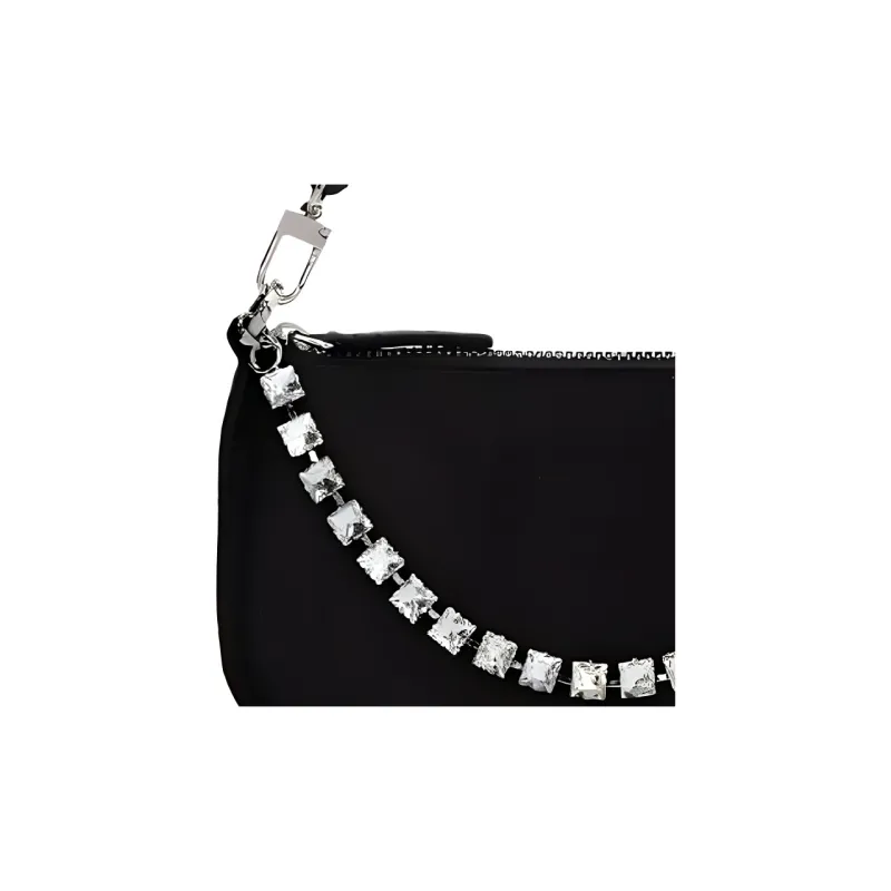 By Far Rachel Satin Clutch Handbag Mini Women's Black-2