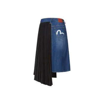 EVISU Denim Long Skirts Women's Denim Blue/Black