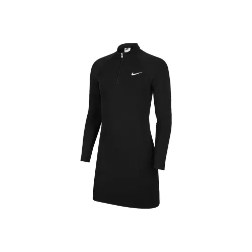 Nike Women's Half-Zip Long-Sleeve Dress Black