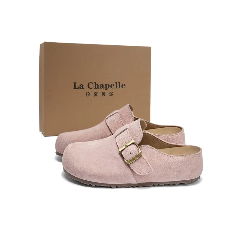La Chapelle Abrasion Resistant Closed Toe Birkenstock Shoes Women's Pink-0