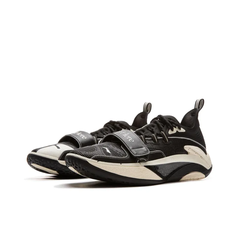 1807 x LiNing Cushioning, Slip Resistant, And Abrasion Resistant Low Top Basketball Shoes Men's Black Beige White-2