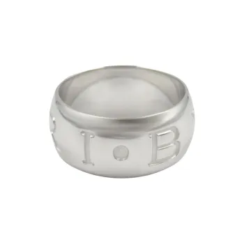 BVLGARI 2010s 18K White Gold Monologo Ring