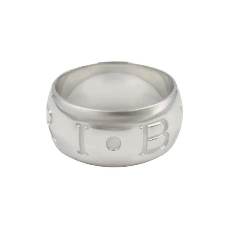 BVLGARI 2010s 18K White Gold Monologo Ring-0