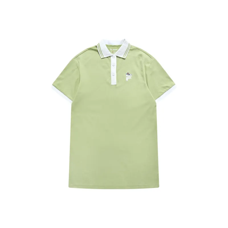 FILA FUSION POLO Short-Sleeved Dress Women's Creamy Fruit Green-0
