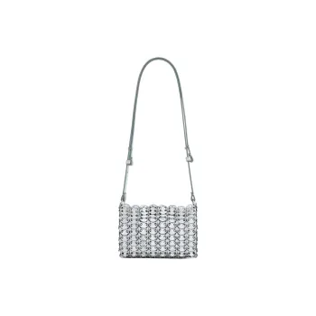 Paco Rabanne Cow Leather Shoulder Bag Mini Women's Silver & Blue