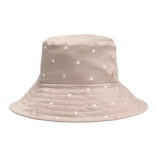 Lululemon Cotton Bucket Hats Women's Oak Brown With White Star Flower Embroidery