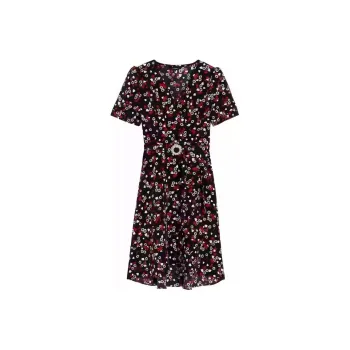 Bebe SS23 Short Sleeved Dress Women's Red Black White