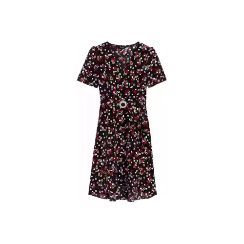 Bebe SS23 Short Sleeved Dress Women's Red Black White