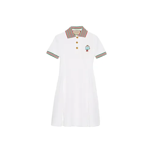 GUCCI Short Sleeved Dress Women's White