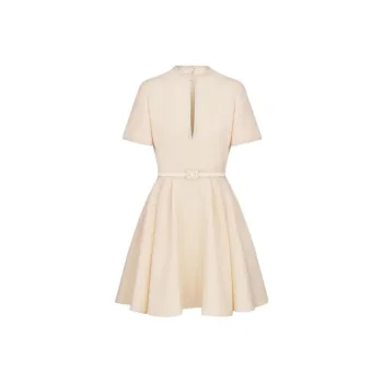 DIOR Belted Short-Sleeved Dress