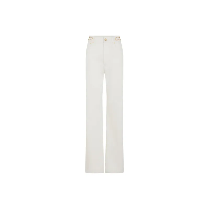 Paco Rabanne Paillette Embellished Flared Denim Jeans-0