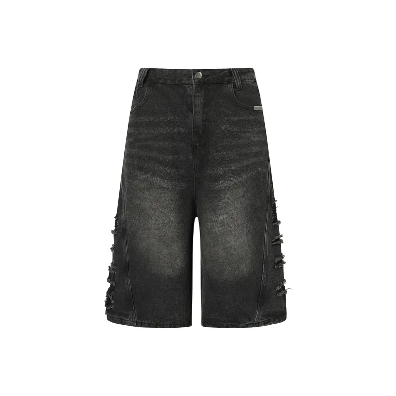 MindBridge Denim Shorts Unisex Black-0