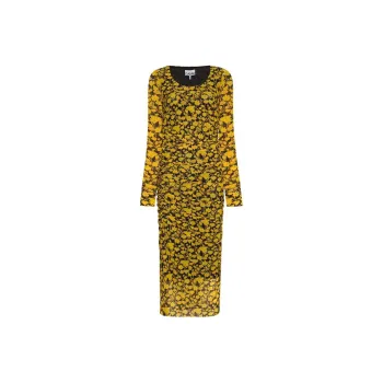 GANNI Long-Sleeved Dresses Women's Lemon