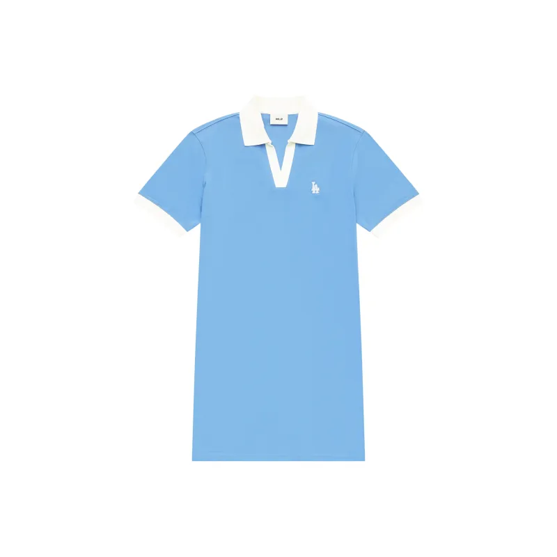 MLB Base Logo Short Sleeved Dresses Women's Blue-0