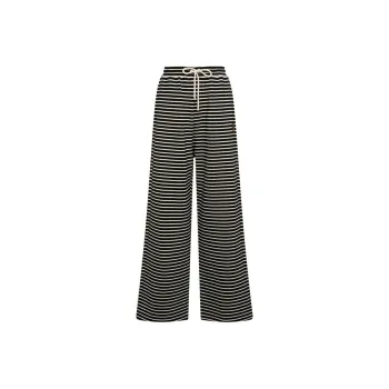 TSMLXLT Casual Pants Women's Black White Stripes