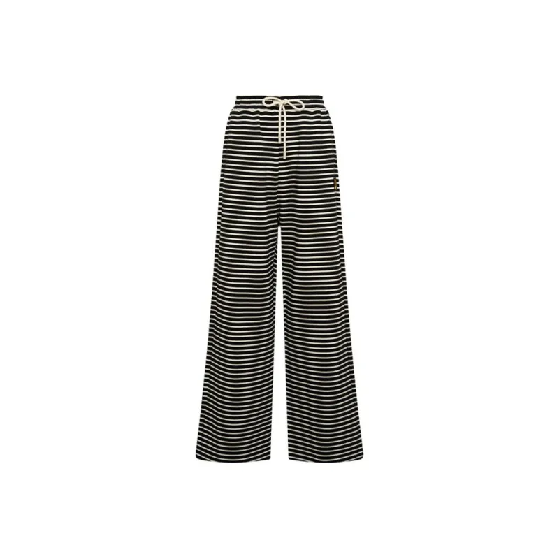 TSMLXLT Casual Pants Women's Black White Stripes-0