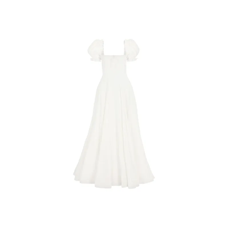 Selkie Collection SS24 Short Sleeved Dress Women's Ivory White-0