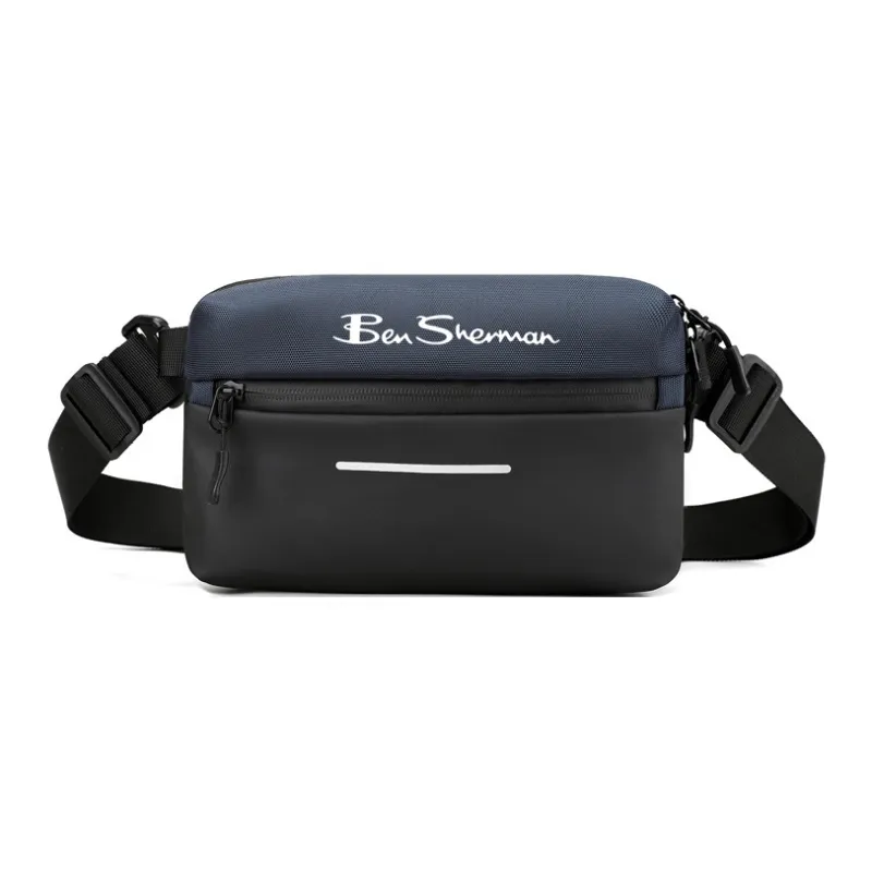 BEN SHERMAN Oxford Crossbody Bag, Shoulder Bag Unisex Gray/Black/Dark Blue-6