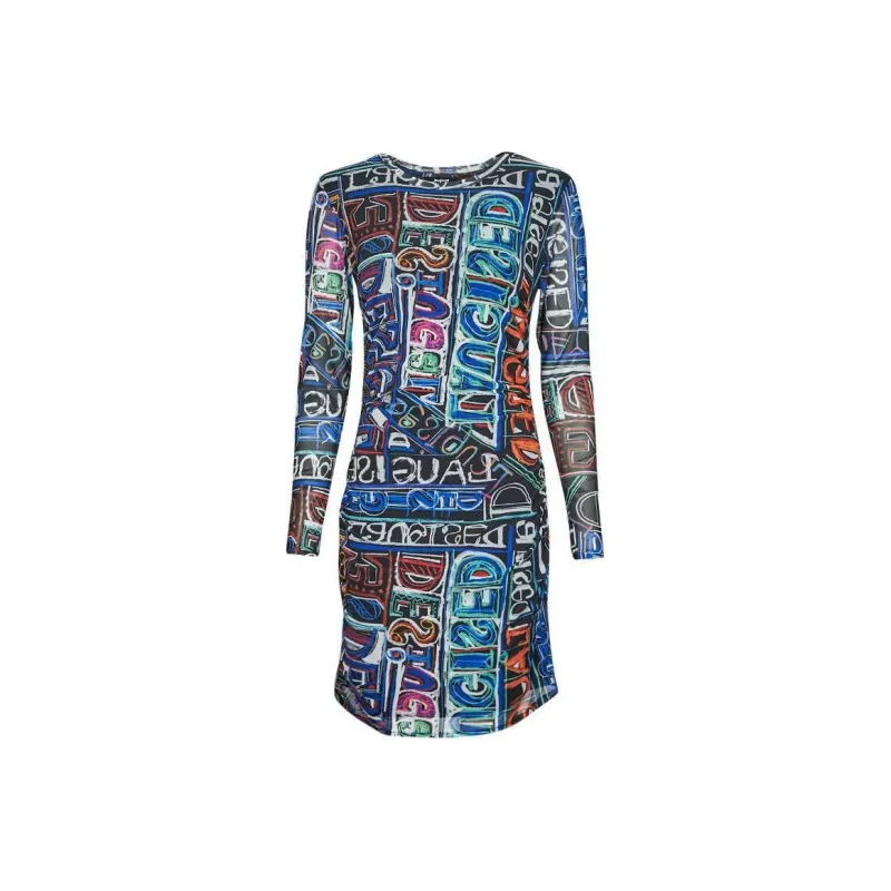 Desigual Long Sleeved Dress Women's Blue-0
