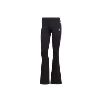 adidas originals Women's Logo Print Striped Flared Knit Track Pants Black