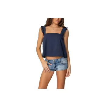 Edikted Viviana Linen Look Top Camisole Women's Blue