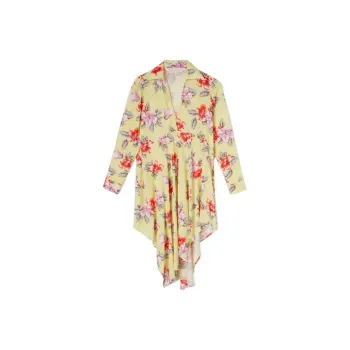 PALM ANGELS Floral Printed Asymmetric Hem Dress Multi