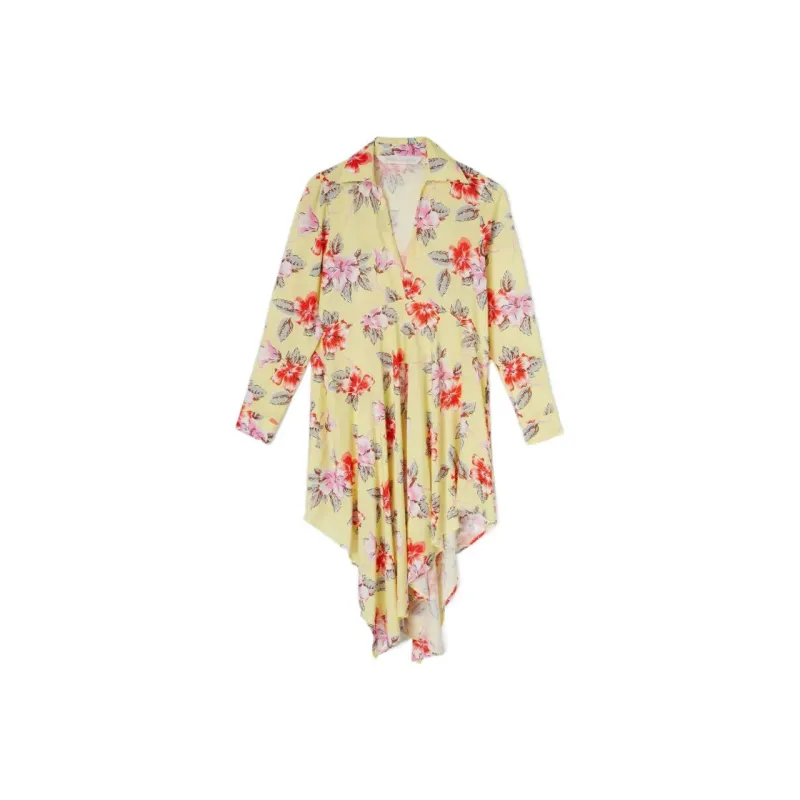 PALM ANGELS Floral Printed Asymmetric Hem Dress Multi-0