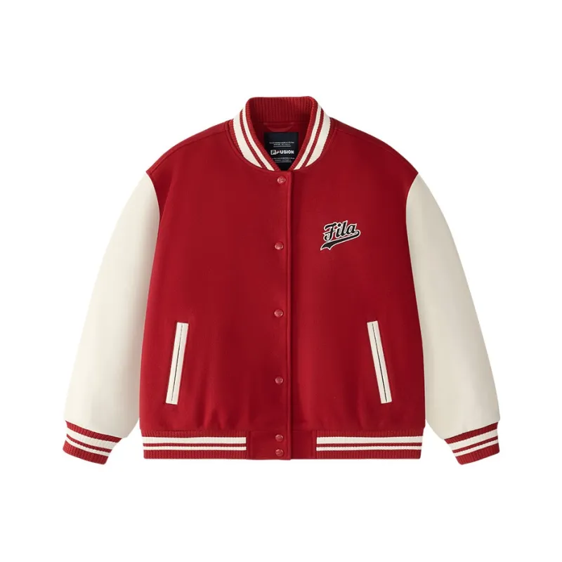 FILA FUSION Puffer Jacket Women's Mysterious Red Sandalwood-0