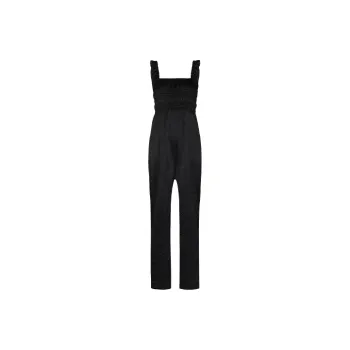 GANNI Crickled Satin Jumpsuit 'Black'
