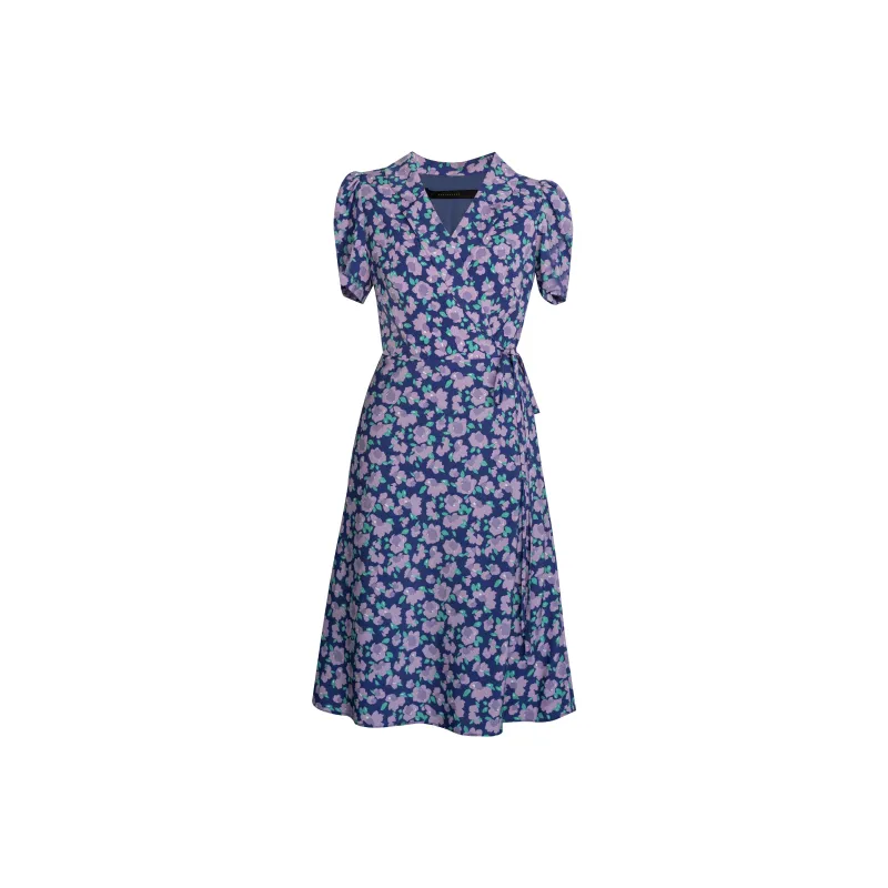 ROEYSHOUSE Short Sleeved Dress Women's Purple-0