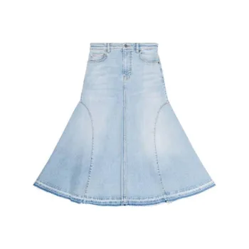 GANNI Denim A Line Midi Skirt