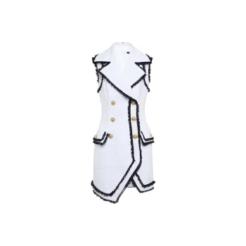 BALMAIN Sleeveless Dresses Women's White