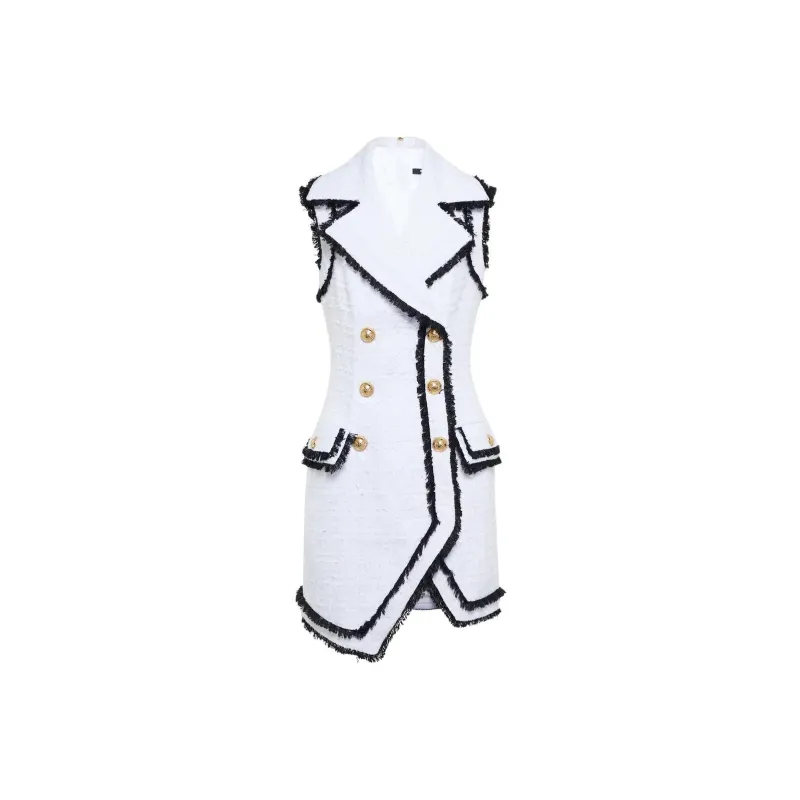 BALMAIN Sleeveless Dresses Women's White-0