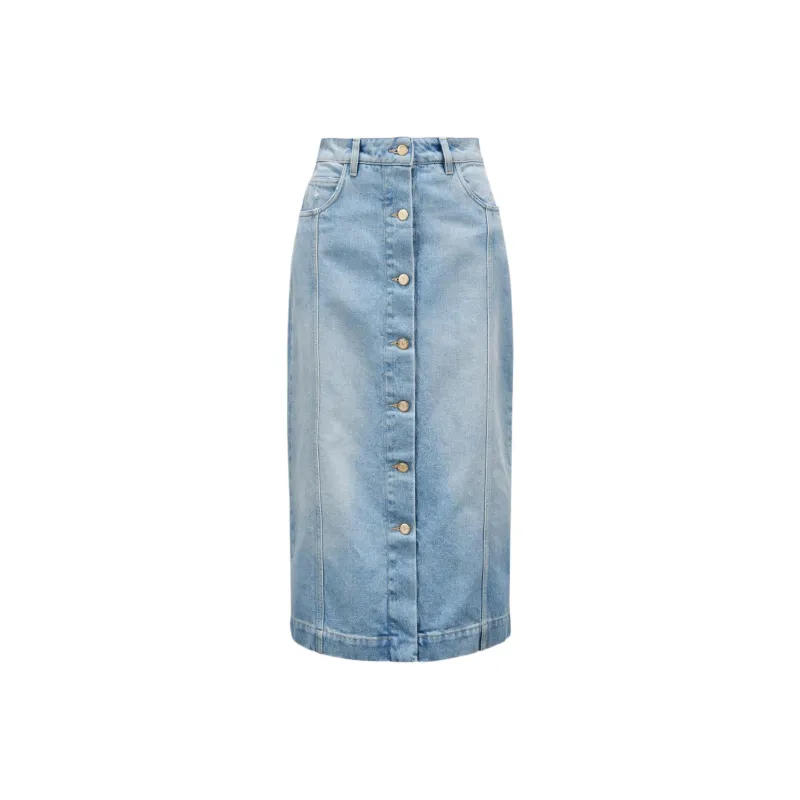 Moncler Button up Denim Midi Skirt-0