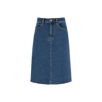 See By Chloe Denim Long Skirts Women's Blue