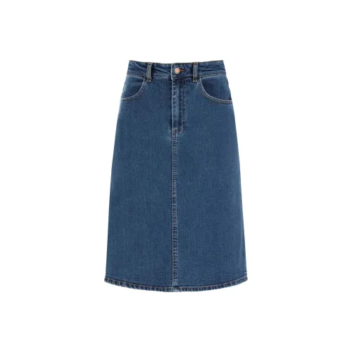 See By Chloe Denim Long Skirts Women's Blue