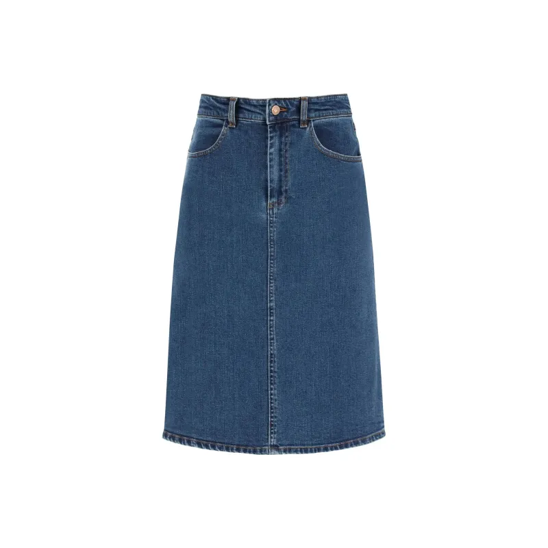 See By Chloe Denim Long Skirts Women's Blue-0