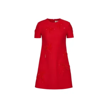 Valentino ROSSO Chinese New Year Short Sleeved Dresses Women's Red