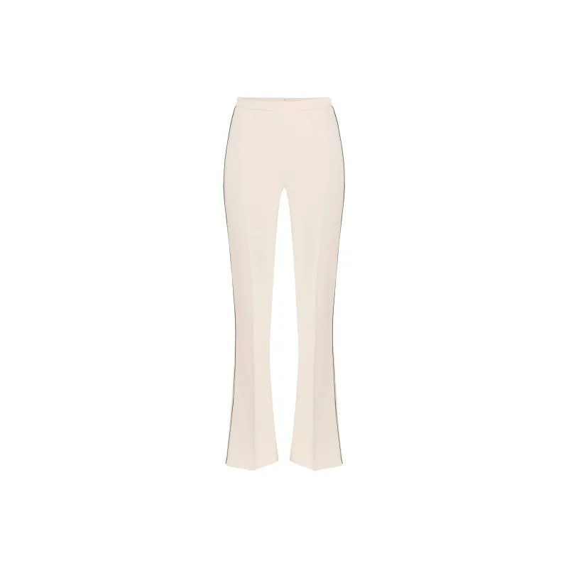 Elisabetta Franchi Contrast piping Crêpe Flared Trousers-0