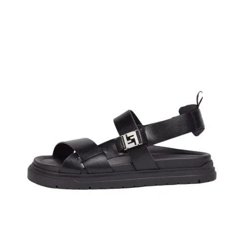 FENDI FF One Strap Sandals Men's Black