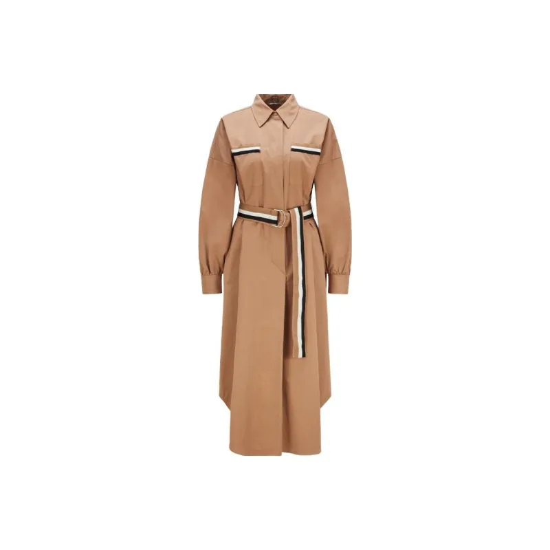 HUGO BOSS SS22 Long Sleeved Dress Women's Beige-0