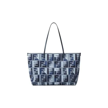 FENDI Roll Canvas Bag, Tote Bag, Shopping Bag, Shoulder Bag Tubas Women's Blue