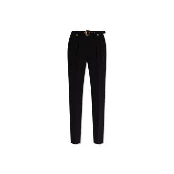 VERSACE Baroque Buckle Belted Tapered Trousers