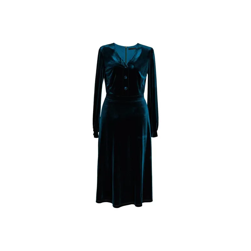 ROEYSHOUSE Long Sleeved Dresses Women's Peacock Blue-0
