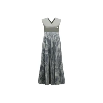 Moncler X Hyke V-Neck Pleated Dress