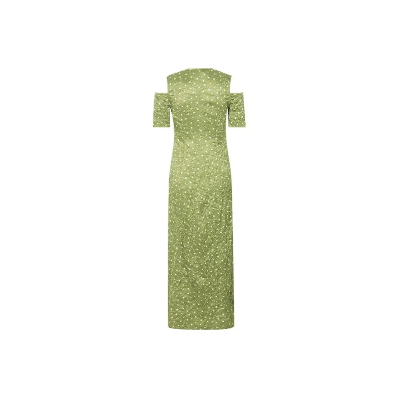GANNI Short Sleeved Dresses Women's Green-0
